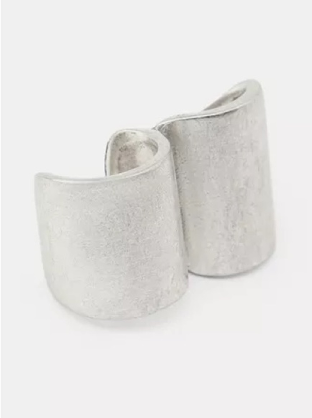 Zara Double Embossed Metal Ring Silver NWT Y2K abstract
